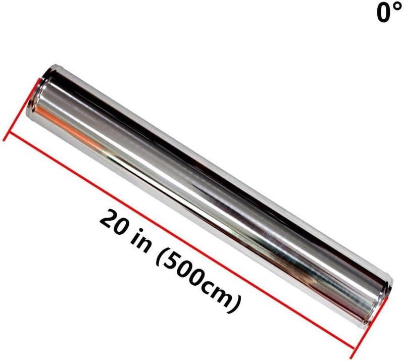 AotoKoop Length 20 in (500mm), OD 3 in (76mm) Straight Aluminum Intercooler Piping Air Intake Tubing, Polished Finish - Image 3